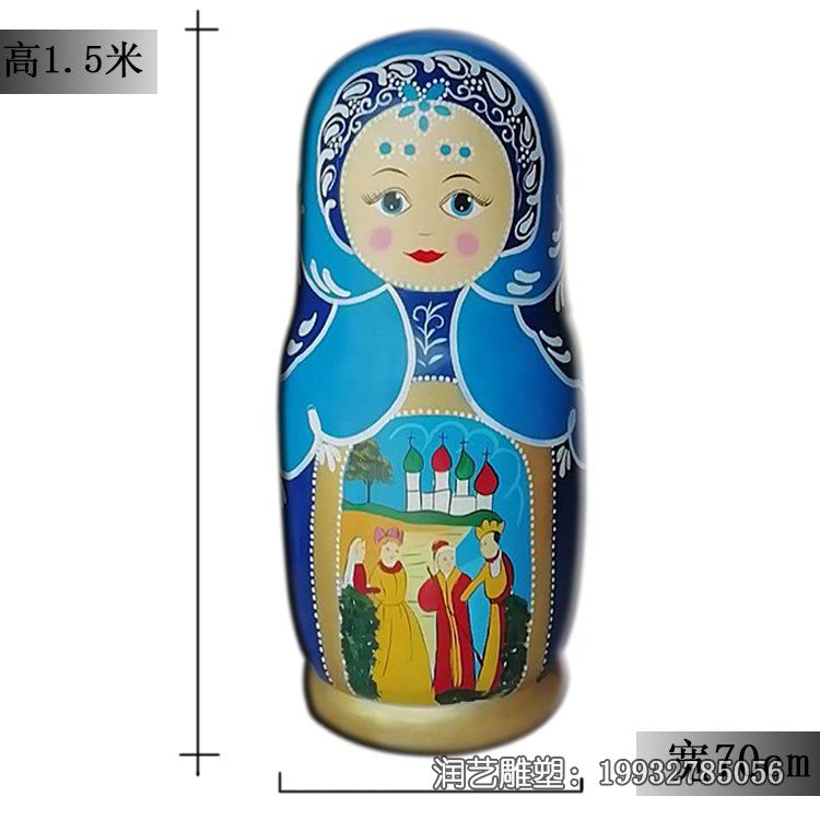 景区玻璃钢套娃景观雕塑 景区玻璃钢套娃景观雕塑