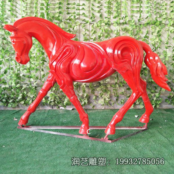 广场玻璃钢马动物雕塑 广场玻璃钢马动物雕塑