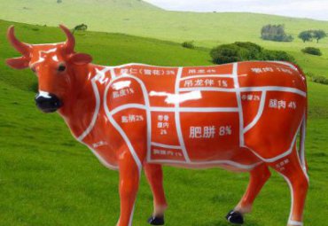 医院玻璃钢牛动物雕塑