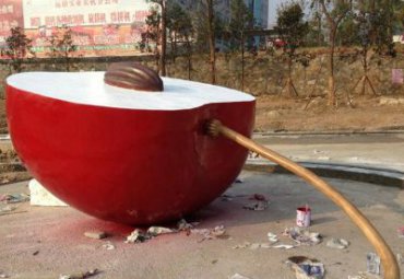 商业街不锈钢苹果景观雕塑