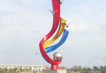 广场不锈钢彩虹景观雕塑