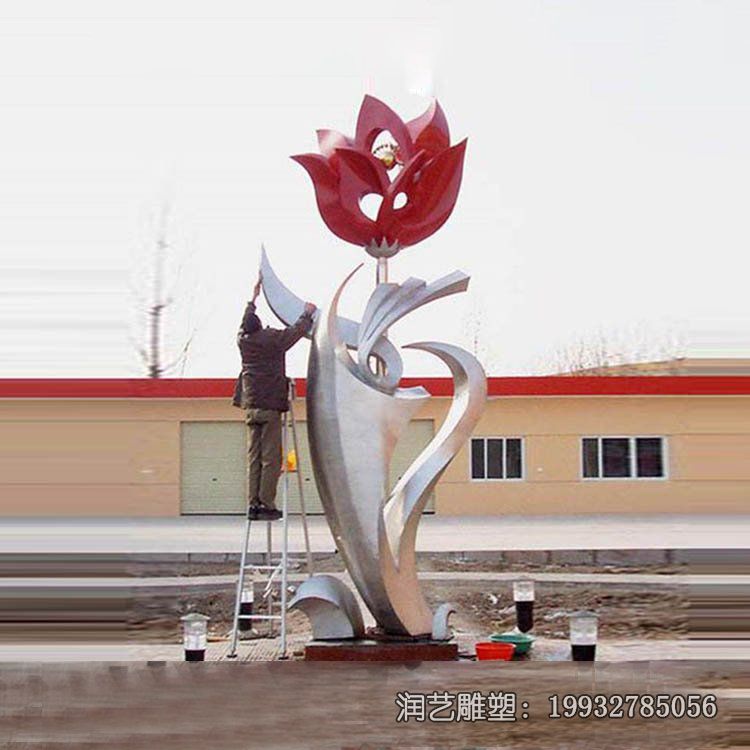 游乐场不锈钢花景观雕塑 游乐场不锈钢花景观雕塑