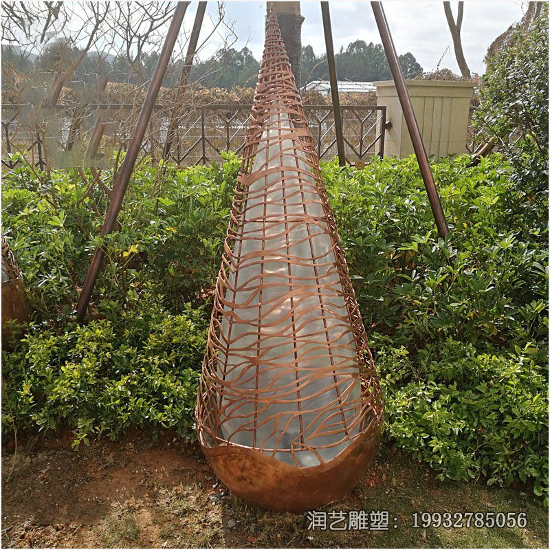 景区不锈钢水滴景观雕塑 景区不锈钢水滴景观雕塑