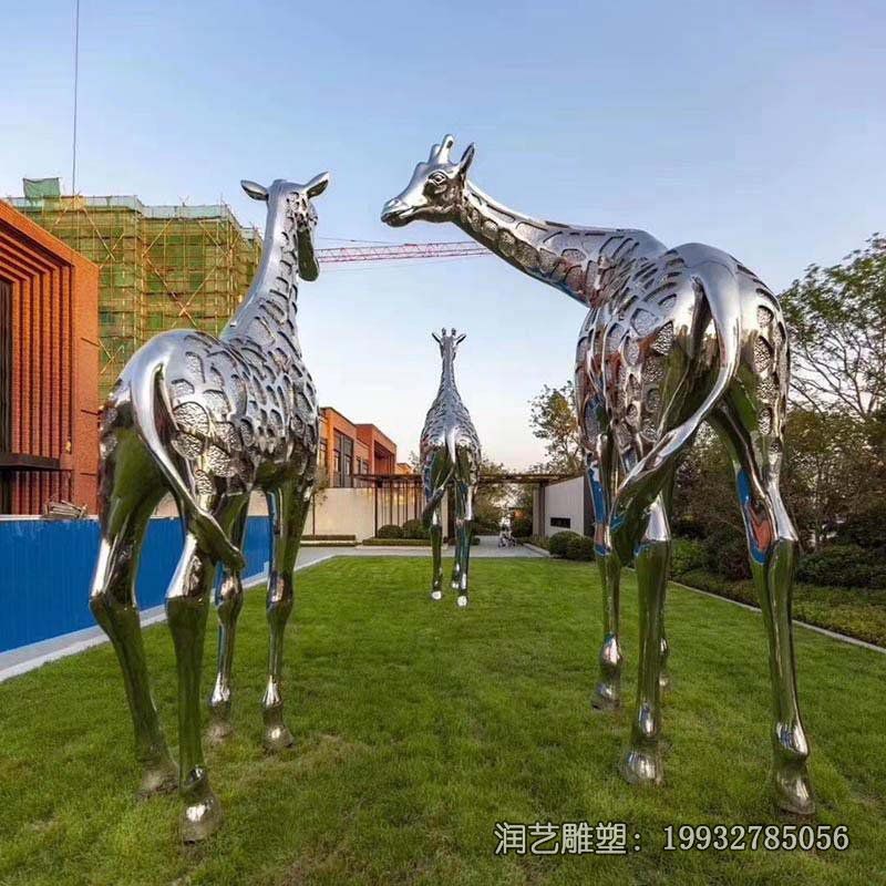 学校不锈钢长颈鹿动物雕塑 学校不锈钢长颈鹿动物雕塑