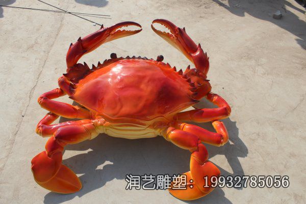 景区玻璃钢螃蟹动物雕塑 景区玻璃钢螃蟹动物雕塑