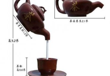 小区玻璃钢茶壶景观雕塑
