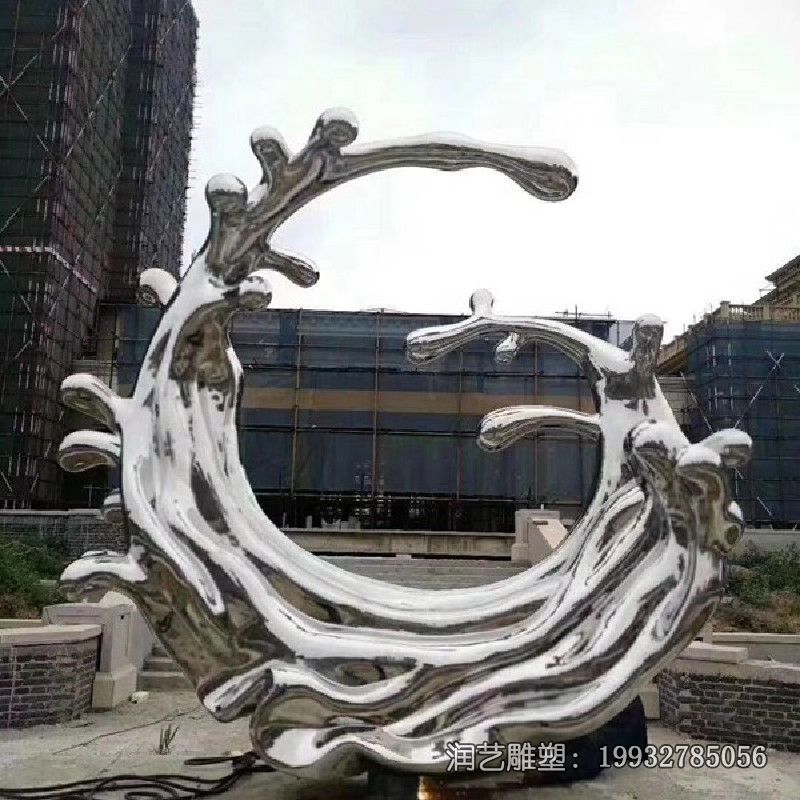 商业街不锈钢海浪景观雕塑 商业街不锈钢海浪景观雕塑
