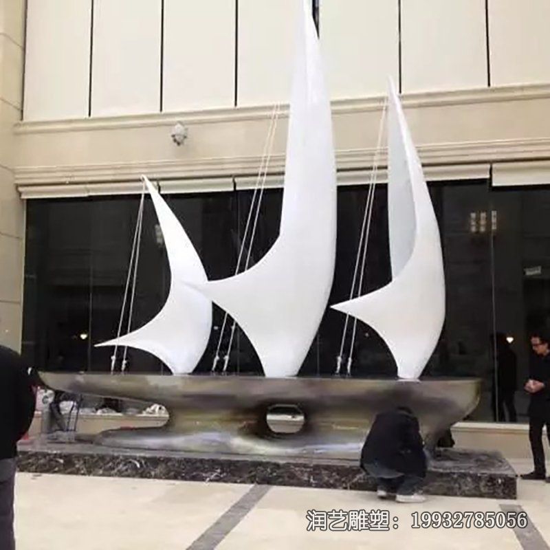 商场不锈钢船景观雕塑 商场不锈钢船景观雕塑