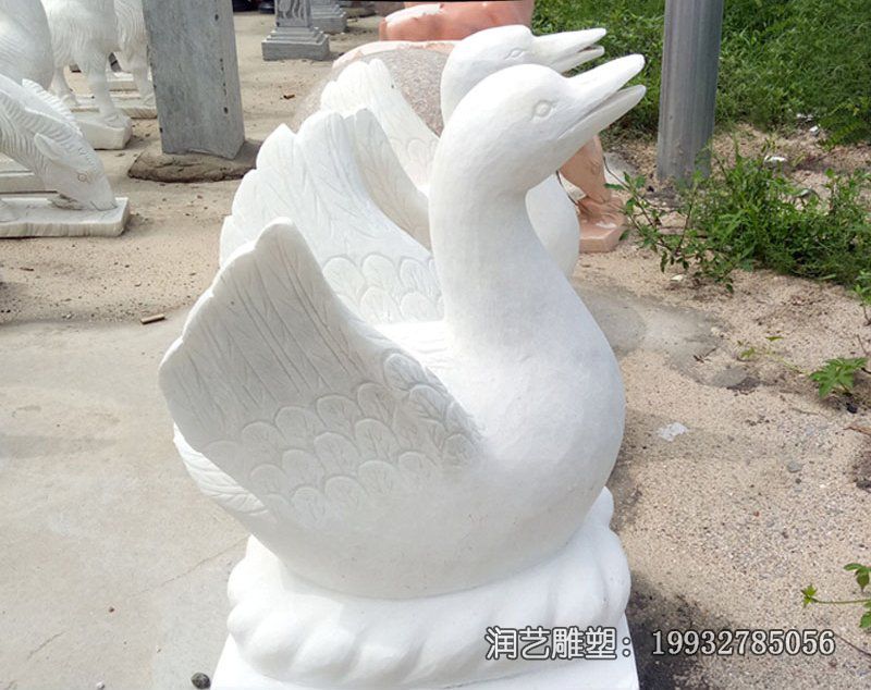 广场天鹅动物石雕 广场天鹅动物石雕