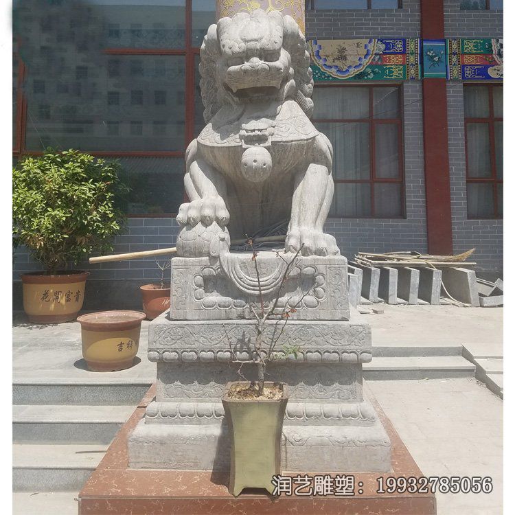 学校狮子动物石雕 学校狮子动物石雕