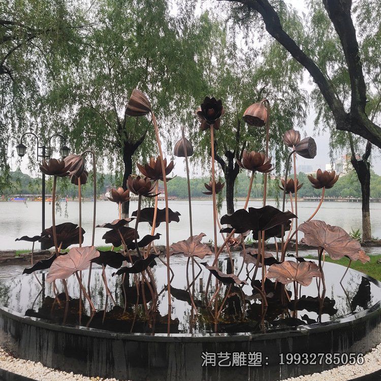 酒店荷花景观铜雕 酒店荷花景观铜雕