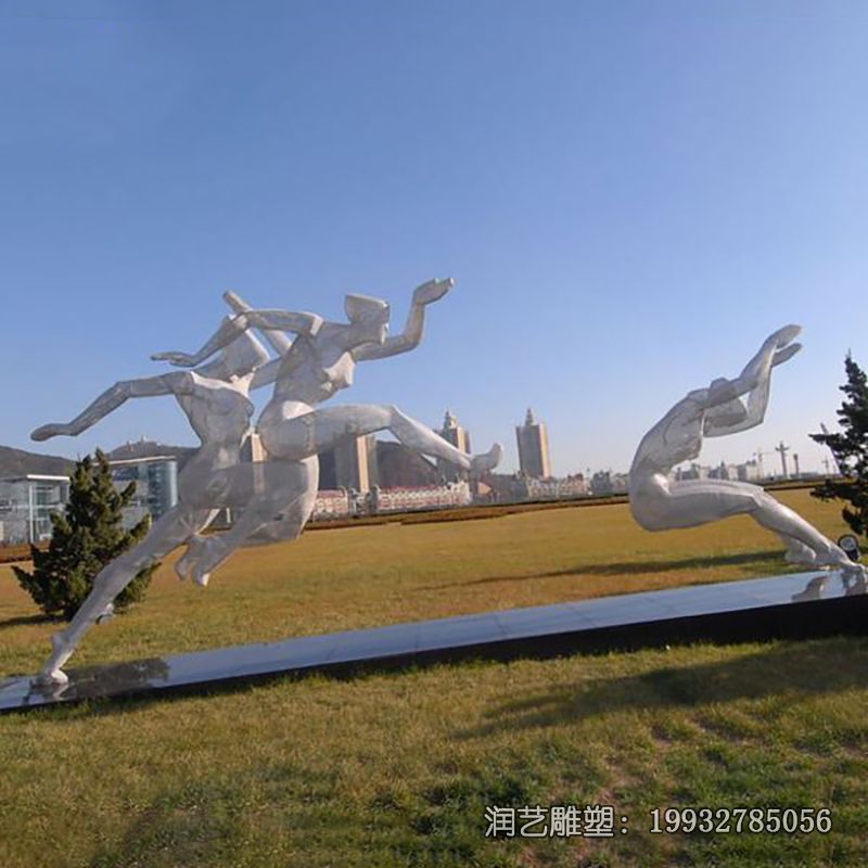 广场不锈钢跳远雕塑 广场不锈钢跳远雕塑