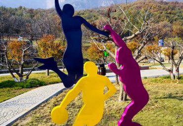 公园不锈钢打篮球人物雕塑