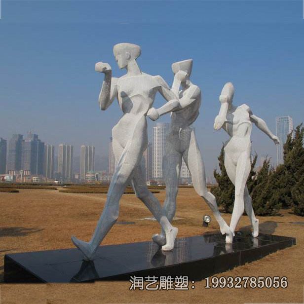 景区不锈钢竞走人物雕塑 景区不锈钢竞走人物雕塑
