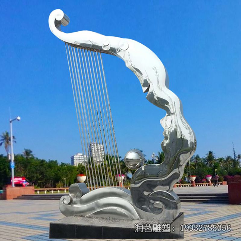 游乐场不锈钢竖琴雕塑 游乐场不锈钢竖琴雕塑