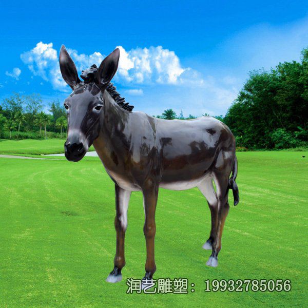 小区玻璃钢驴动物雕塑 小区玻璃钢驴动物雕塑