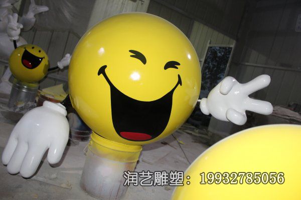 医院玻璃钢笑脸景观雕塑 医院玻璃钢笑脸景观雕塑