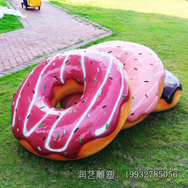 公园玻璃钢甜甜圈景观雕塑 公园玻璃钢甜甜圈景观雕塑