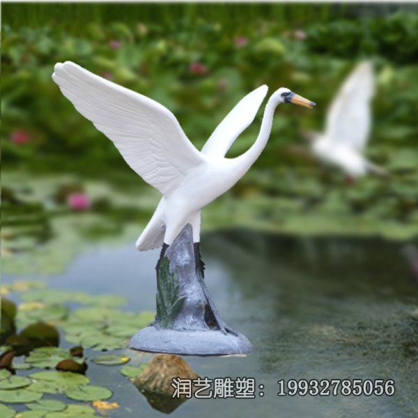 景区玻璃钢仙鹤动物雕塑 景区玻璃钢仙鹤动物雕塑