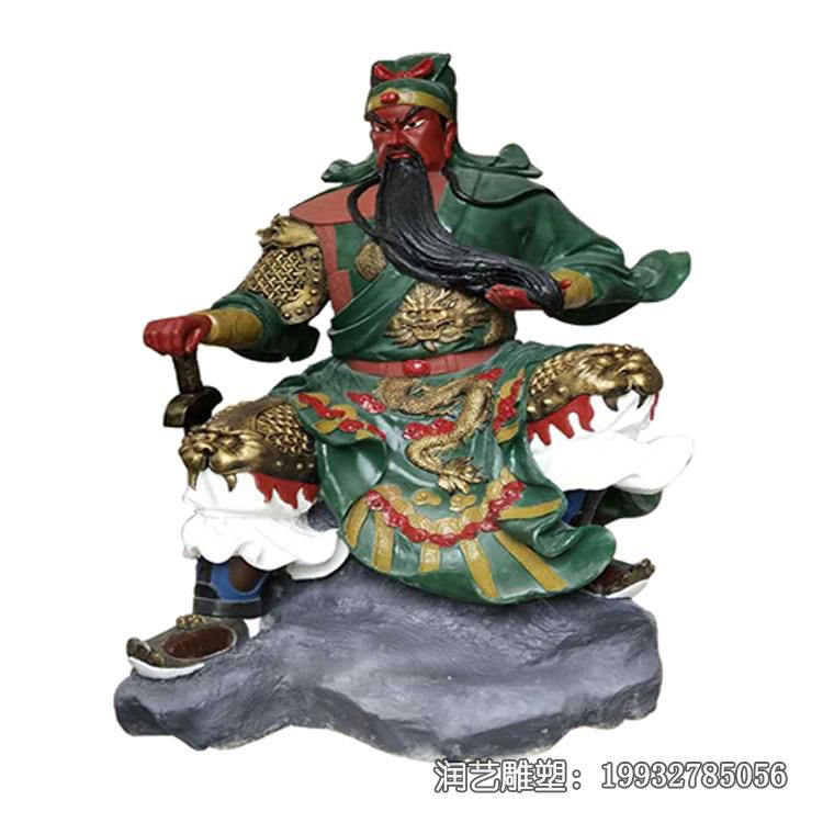 小区玻璃钢关公人物雕塑 小区玻璃钢关公人物雕塑