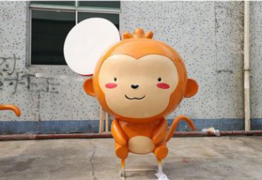 广场玻璃钢猴子动物雕塑