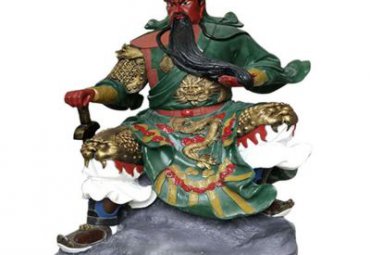 小区玻璃钢关公人物雕塑