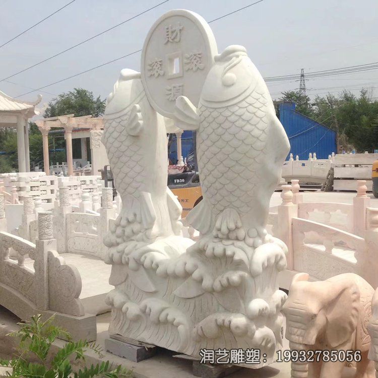 广场鱼动物石雕 广场鱼动物石雕