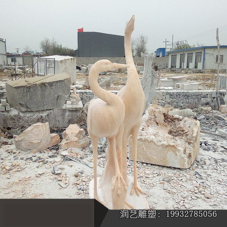 小区仙鹤动物石雕 小区仙鹤动物石雕