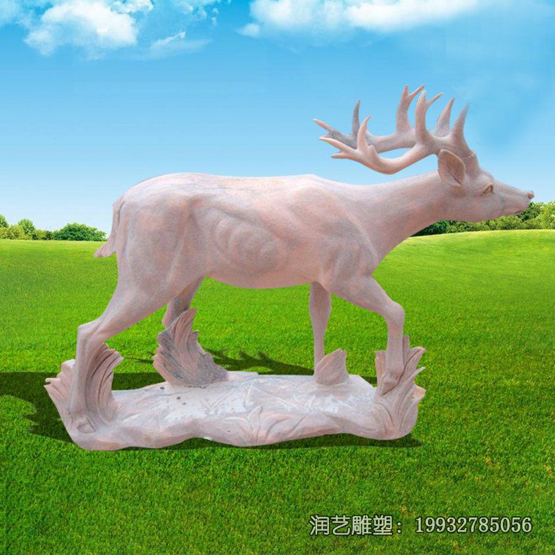 城市鹿动物石雕 城市鹿动物石雕