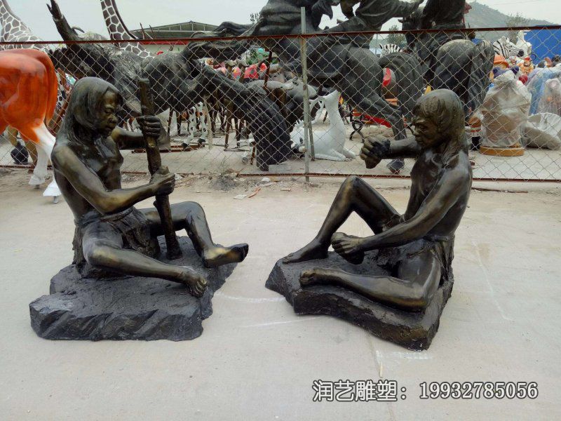 游乐场原始人人物铜雕 游乐场原始人人物铜雕