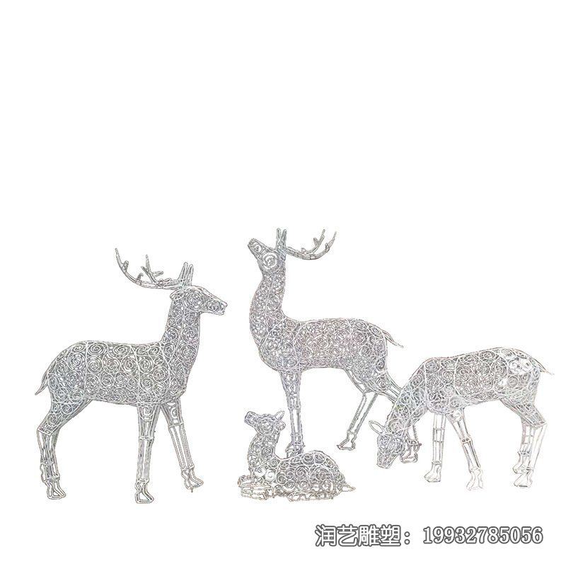 广场不锈钢鹿动物雕塑 广场不锈钢鹿动物雕塑