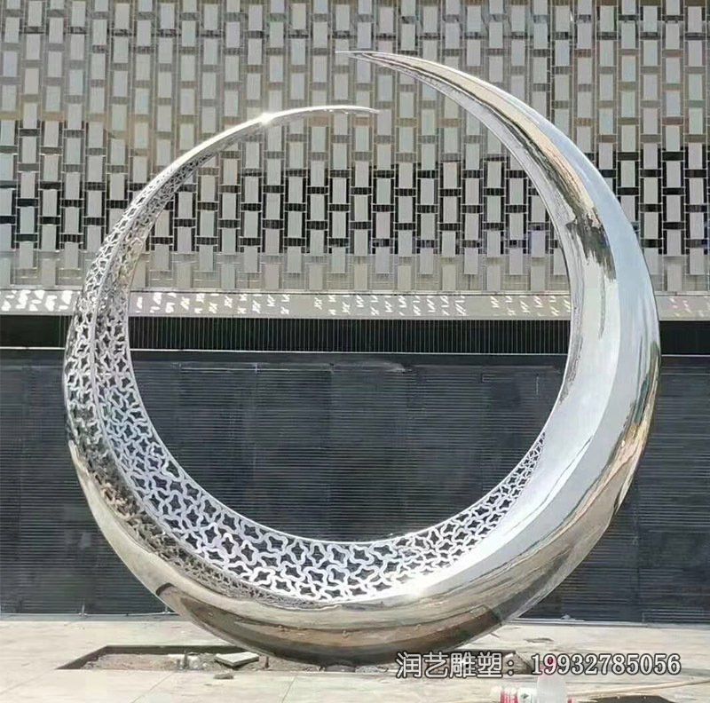 商业街不锈钢圆环景观雕塑 商业街不锈钢圆环景观雕塑
