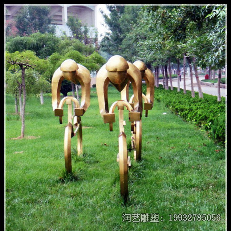 游乐场不锈钢骑车人物雕塑 游乐场不锈钢骑车人物雕塑