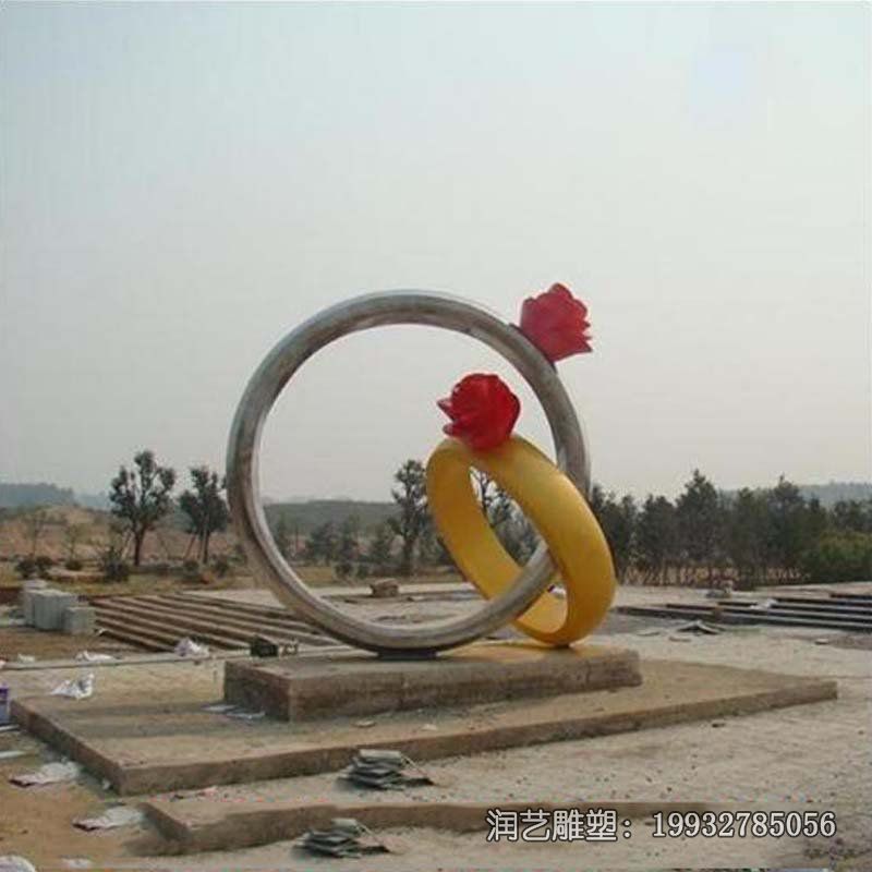 学校不锈钢戒指景观雕塑 学校不锈钢戒指景观雕塑