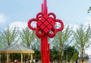 医院不锈钢中国结景观雕塑