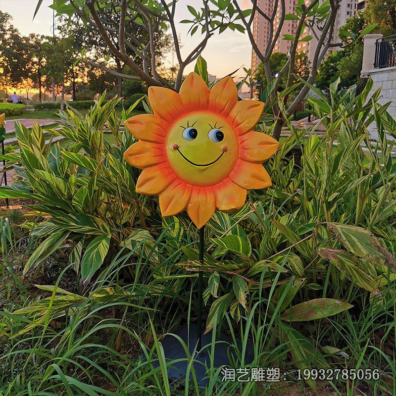 公园玻璃钢向日葵景观雕塑 公园玻璃钢向日葵景观雕塑