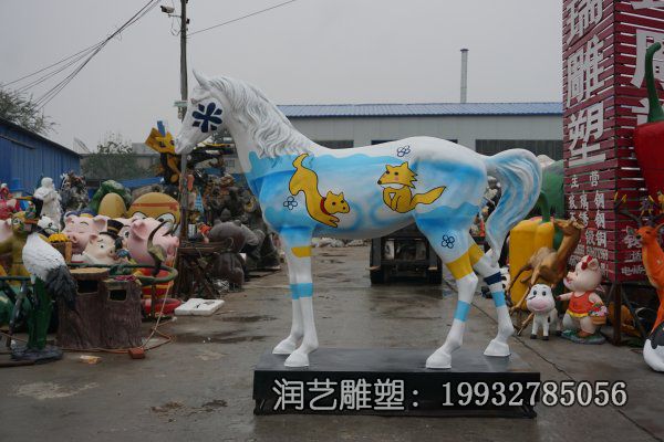 商场玻璃钢马动物雕塑 商场玻璃钢马动物雕塑