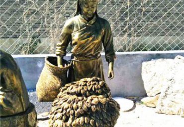 酒店茶文化人物铜雕