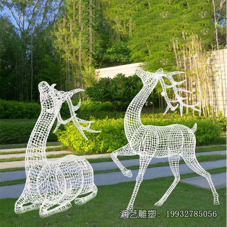 商场不锈钢鹿动物雕塑 商场不锈钢鹿动物雕塑