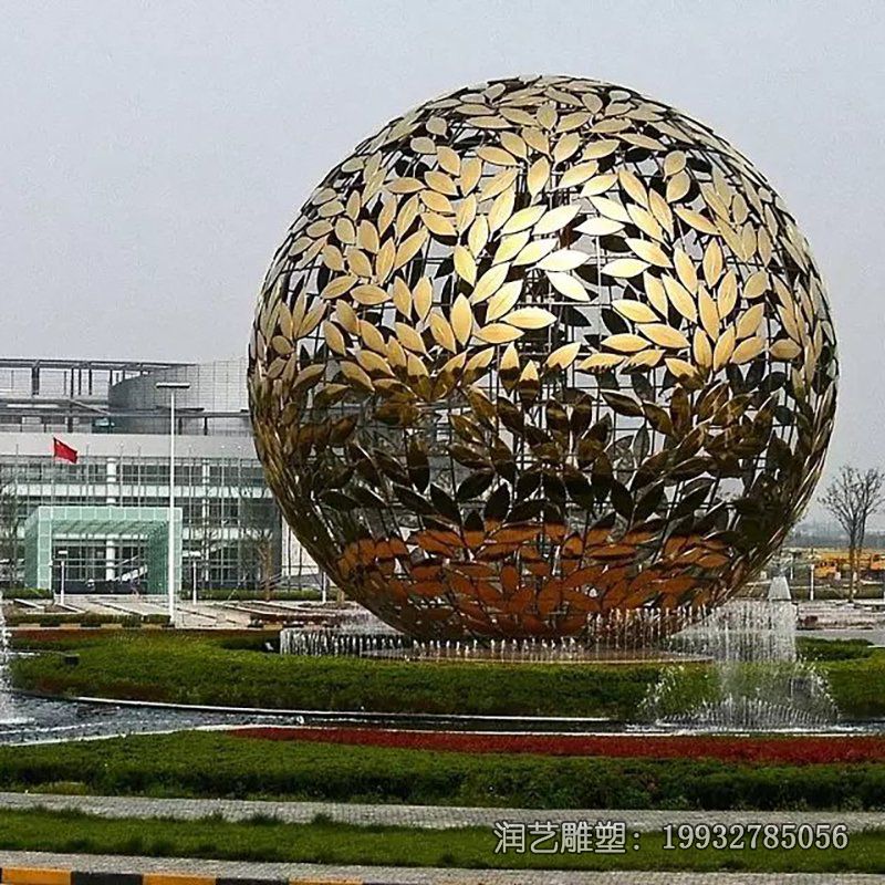广场不锈钢镂空球景观雕塑 广场不锈钢镂空球景观雕塑