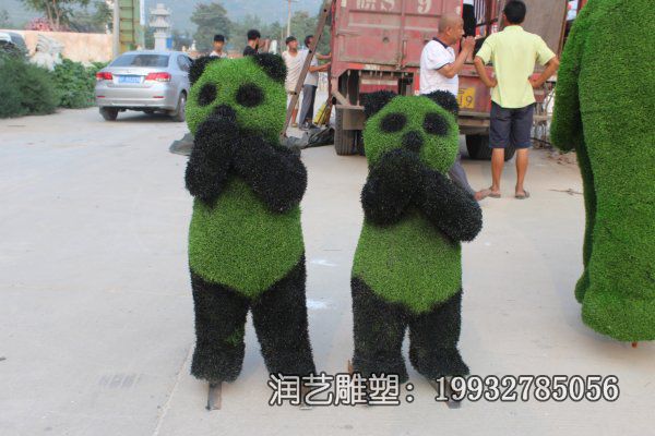 酒店玻璃钢熊猫动物雕塑 酒店玻璃钢熊猫动物雕塑