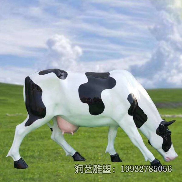 广场玻璃钢奶牛动物雕塑 广场玻璃钢奶牛动物雕塑