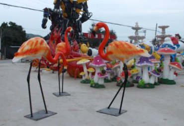 企业玻璃钢火烈鸟动物雕塑