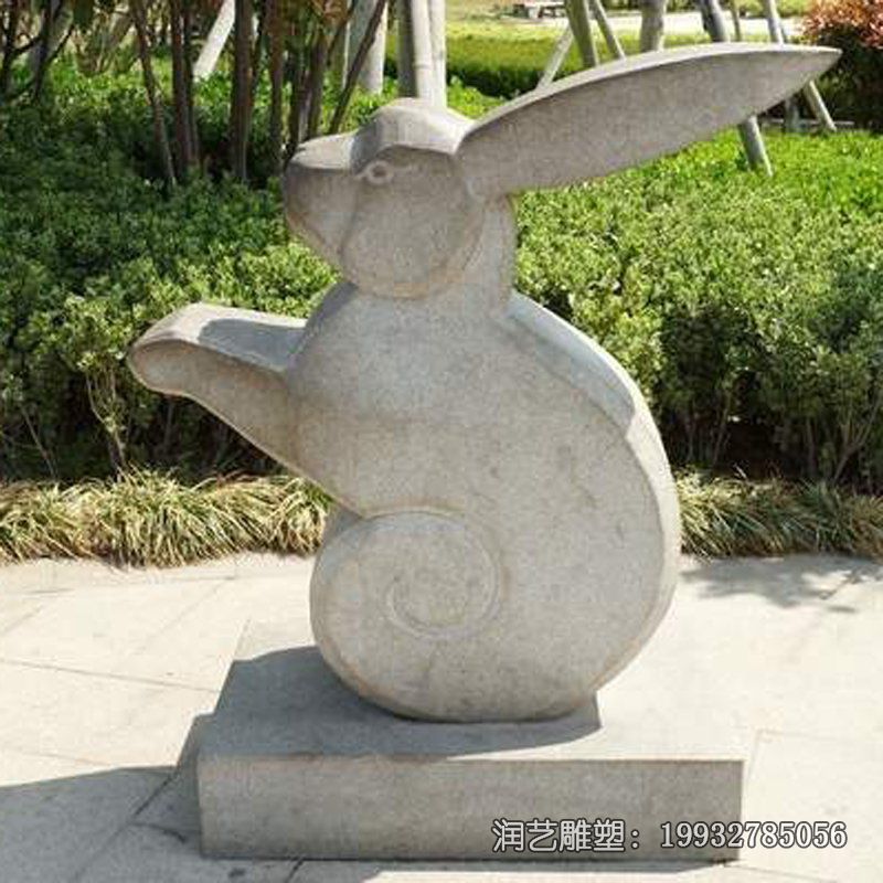 小区兔子动物石雕 小区兔子动物石雕