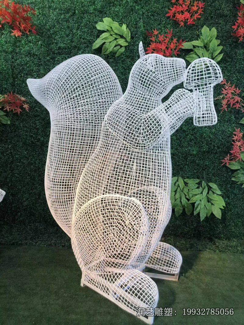 游乐场不锈钢松鼠动物雕塑 游乐场不锈钢松鼠动物雕塑