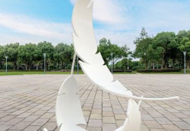 城市不锈钢羽毛景观雕塑