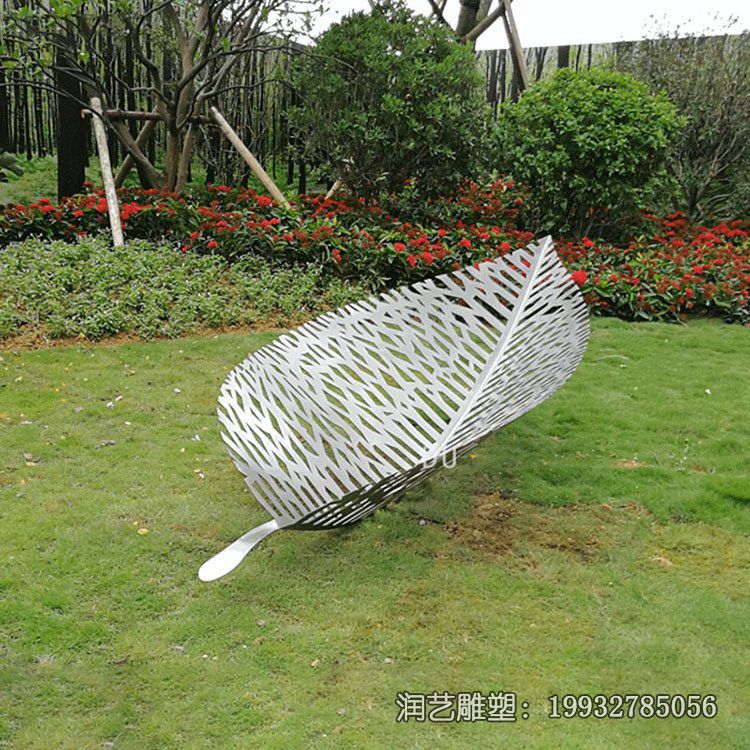 景区不锈钢树叶景观雕塑 景区不锈钢树叶景观雕塑