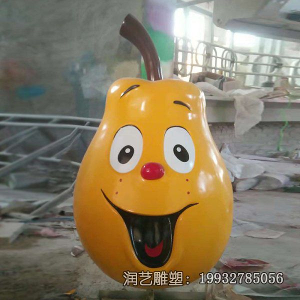 企业玻璃钢梨景观雕塑 企业玻璃钢梨景观雕塑