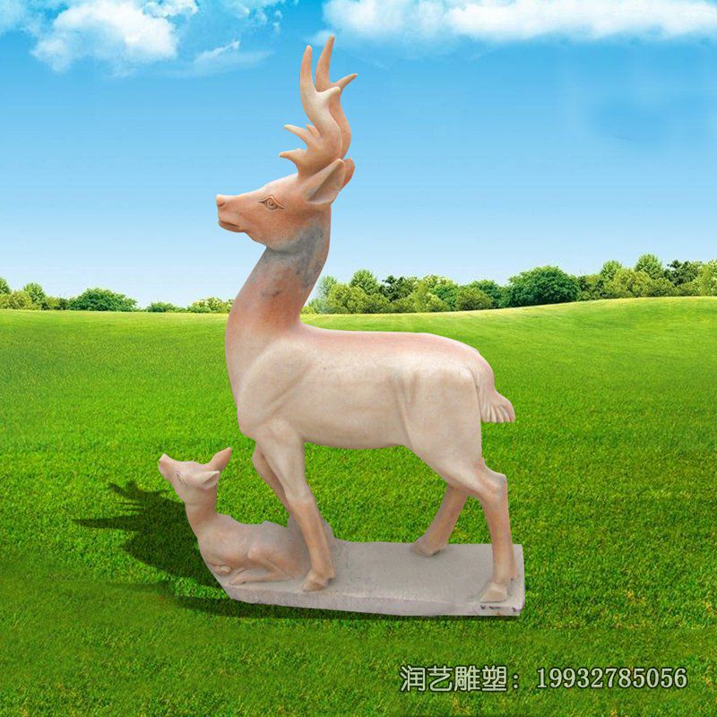 小区鹿动物石雕 小区鹿动物石雕