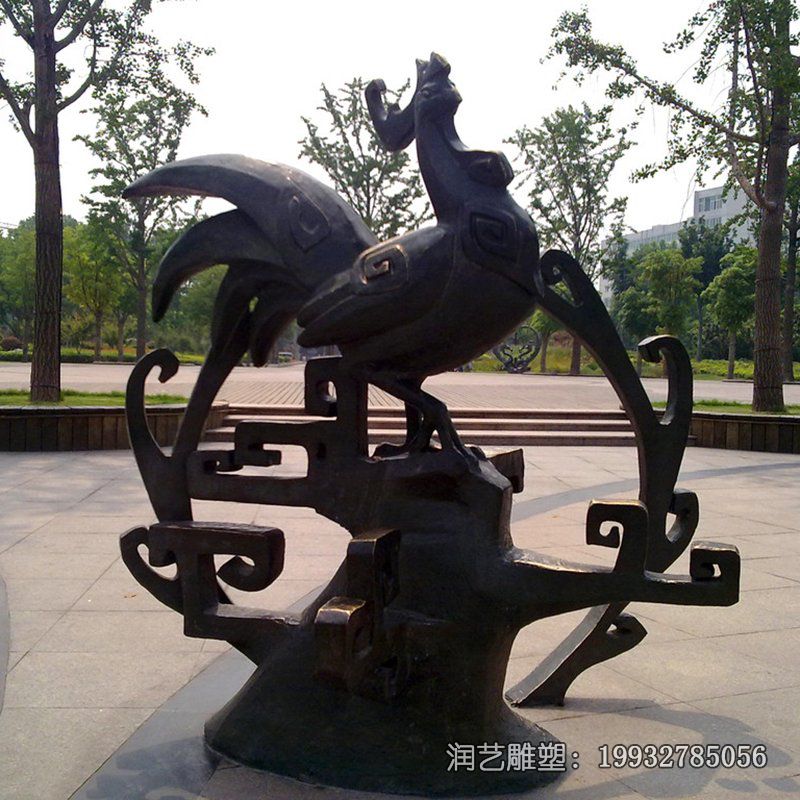 景区鸡动物铜雕 景区鸡动物铜雕